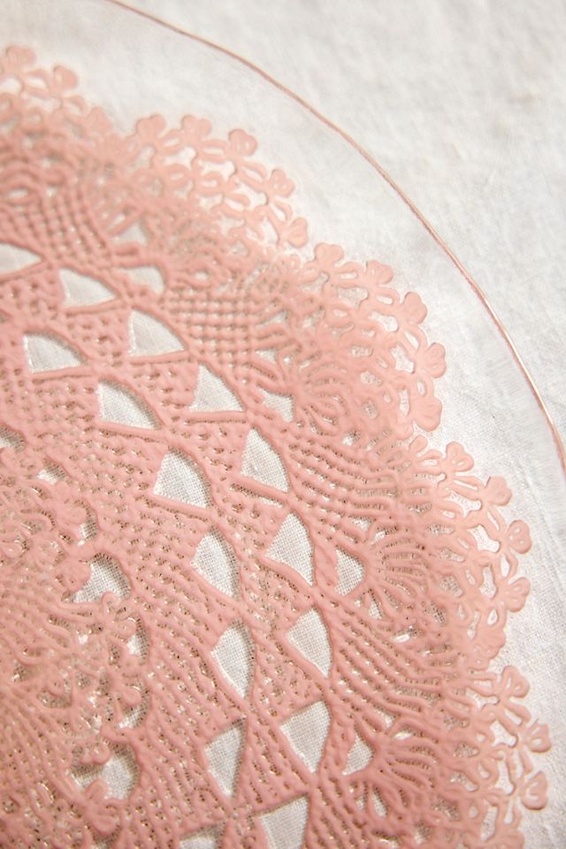 Pink Doily Serving Platter #1