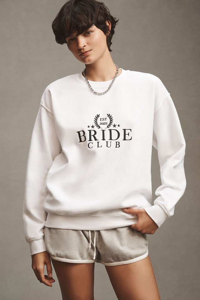By Anthropologie Weddings Bride Club Crew-Neck Sweatshirt #3