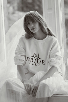 BY ANTHROPOLOGIE WEDDINGS BRIDE CLUB CREW-NECK SWEATSHIRT 