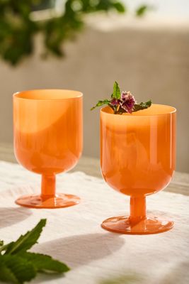 Milky Footed Glasses, Set of 2