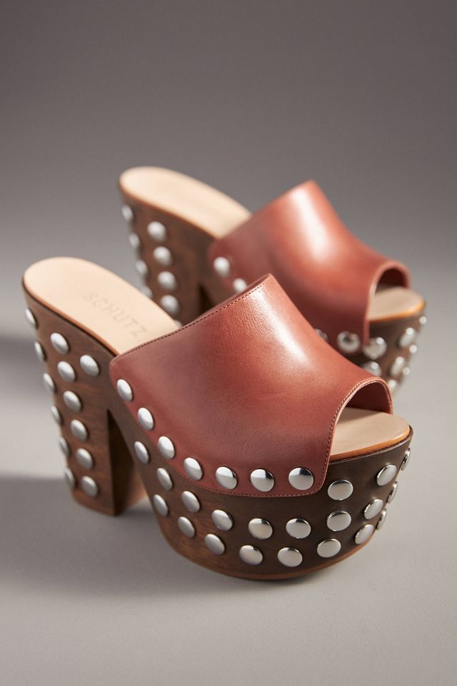 Schutz Raviena Studded Platform Mules #1