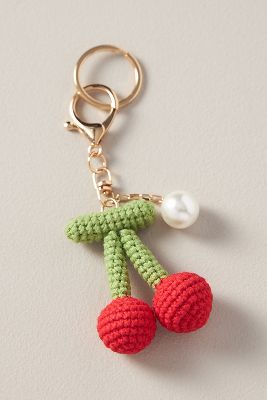 By Anthropologie Fruit Crochet Bag Charm In Gold