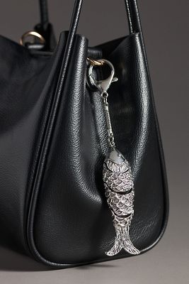 By Anthropologie Antique Fish Bag Charm In Metallic