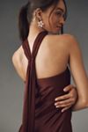 BHLDN Leah Strapless Satin Scarf Slip Midi Dress