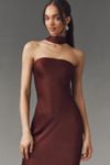 BHLDN Leah Strapless Satin Scarf Slip Midi Dress
