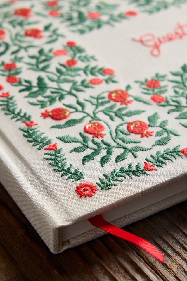 Embroidered Pomegranate Guest Book #2