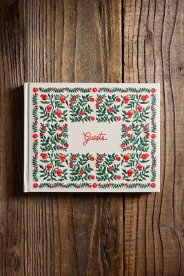 Embroidered Pomegranate Guest Book