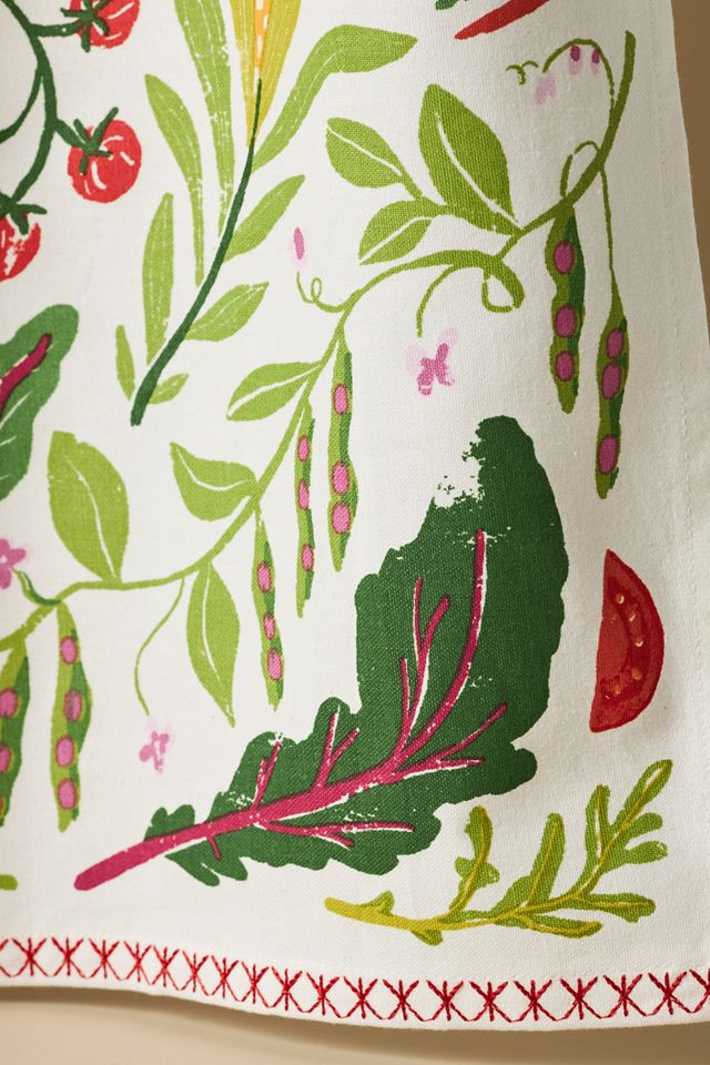 Folkloric Veggies Dish Towel #1
