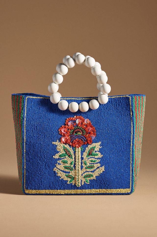 By Anthropologie Beaded Structured Tote #1