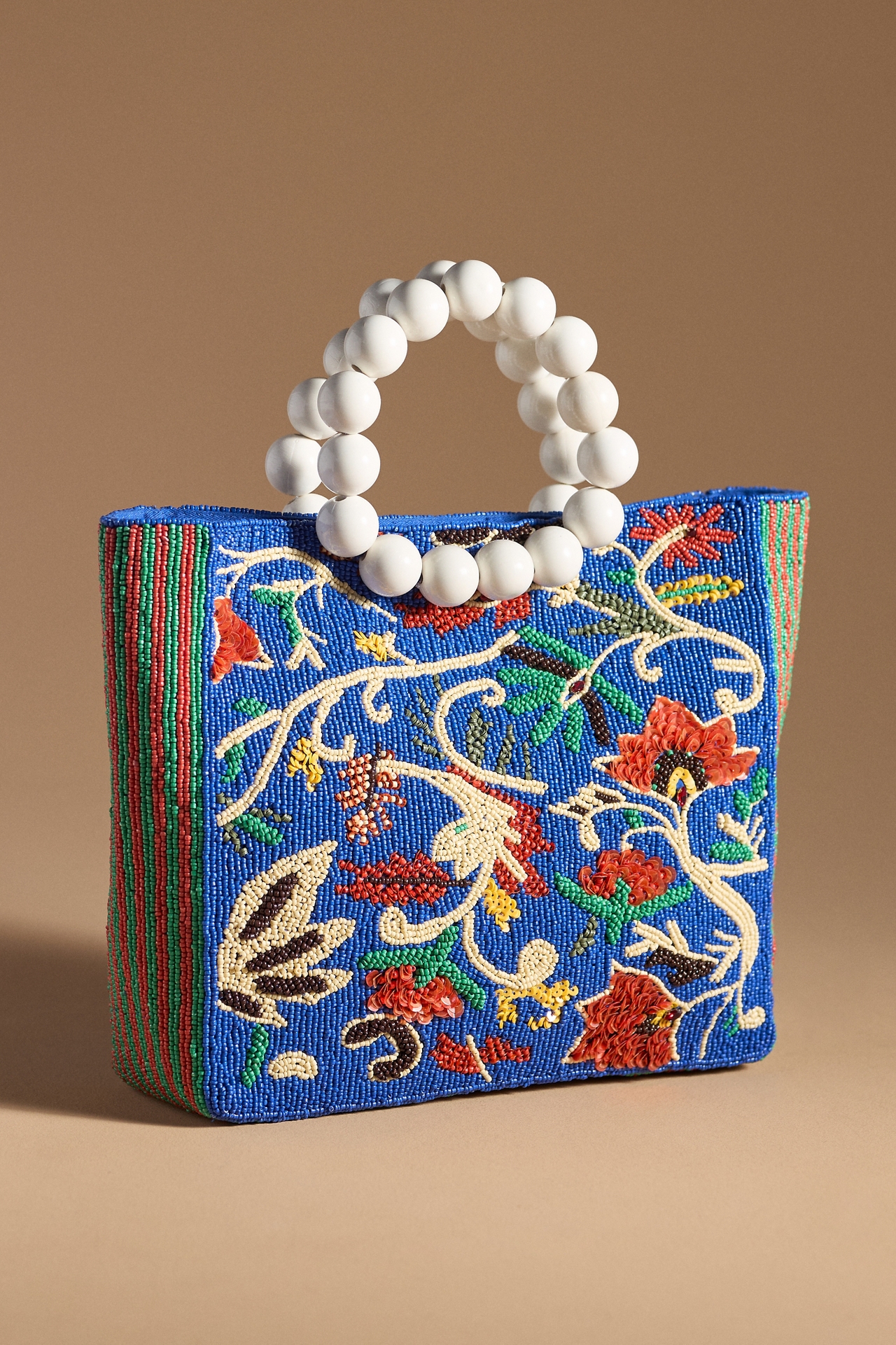 By Anthropologie Beaded Structured Tote