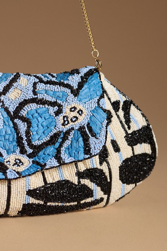 By Anthropologie Beaded Foldover Clutch #2