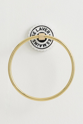 Anthropologie Claudette Towel Ring In White
