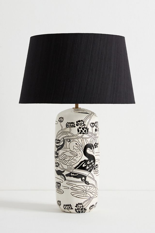 Black Swan Ceramic Table Lamp #1