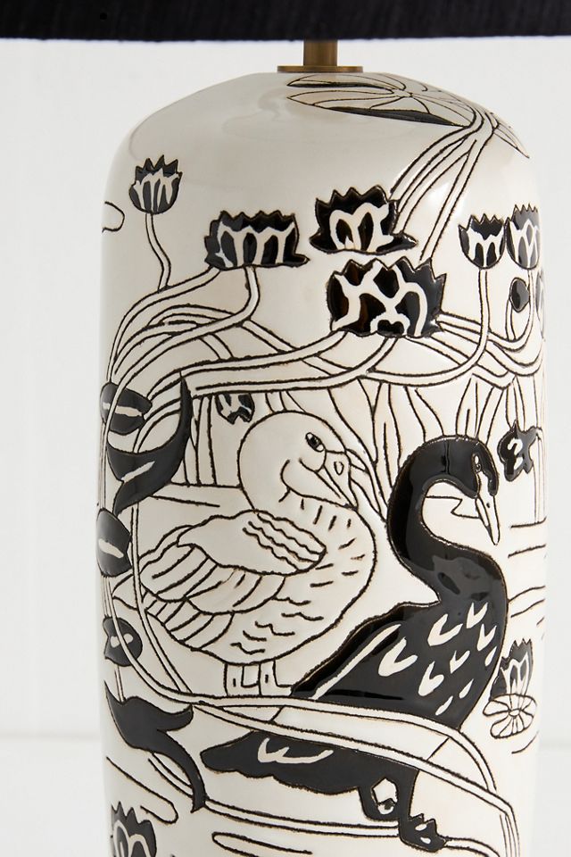 Black Swan Ceramic Table Lamp #2