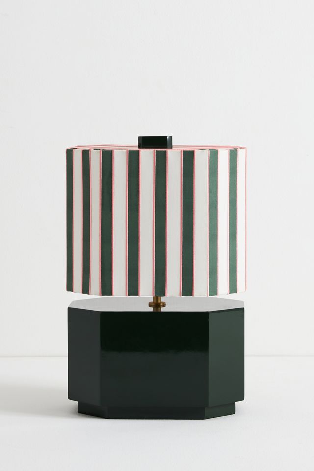 Carla Embroidered Striped Table Lamp #1
