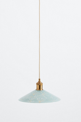 Anthropologie Painted Leaf Glass Pendant
