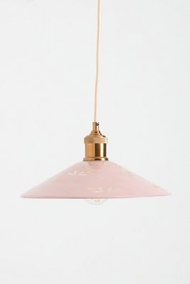 Painted Leaf Glass Pendant