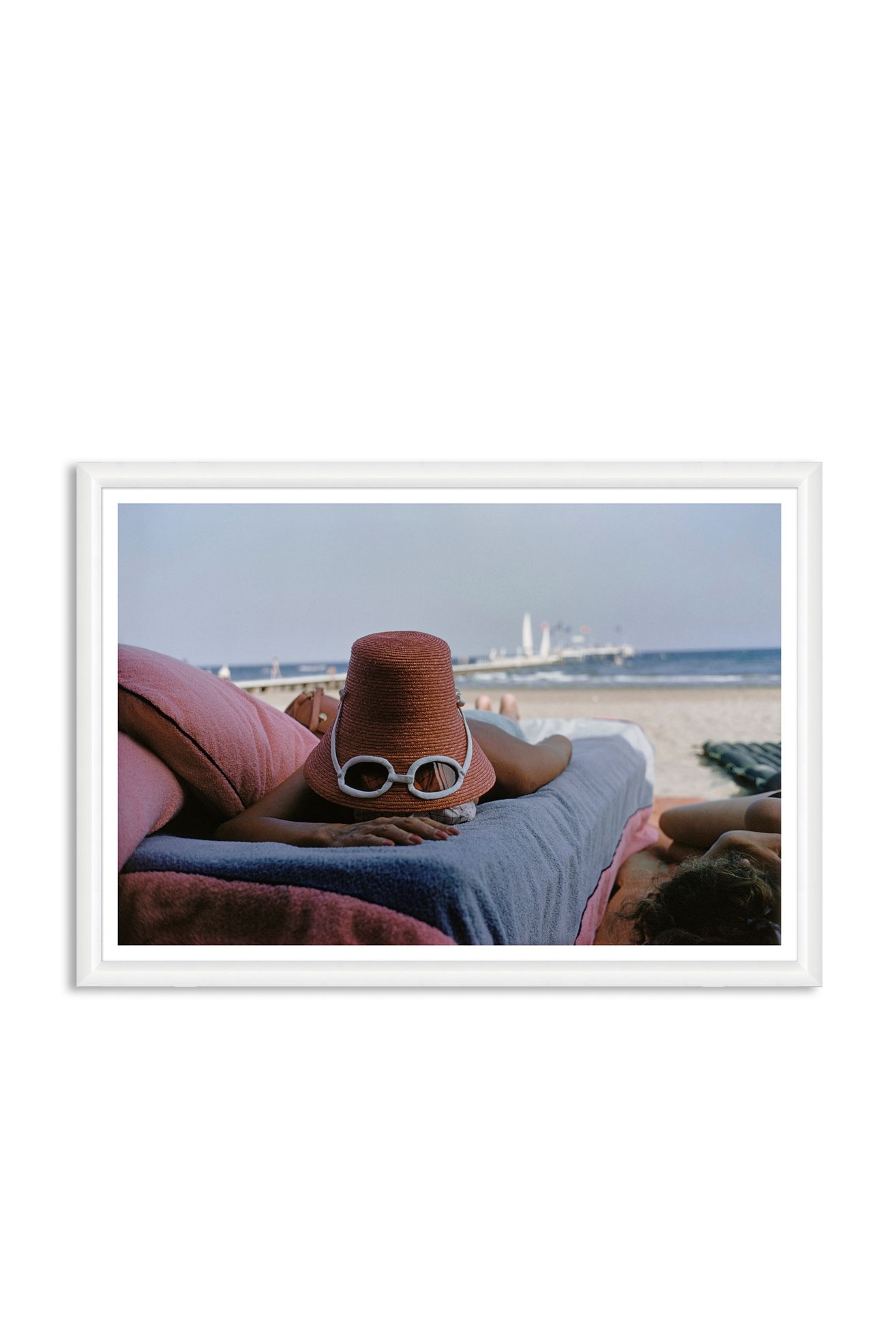 Sunbathing in Venice, 1954 Wall Art by Slim Aarons - Light Red, One Size
