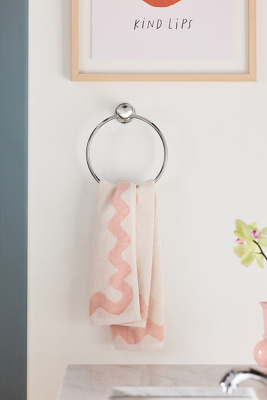 Anthropologie Amor Heart Towel Ring In Silver