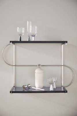 Anthropologie Milana Chrome And Acrylic Bar Shelf In Grey