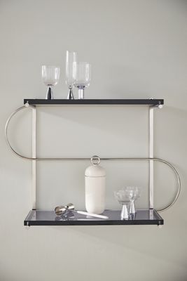 Milana Chrome and Acrylic Bar Shelf