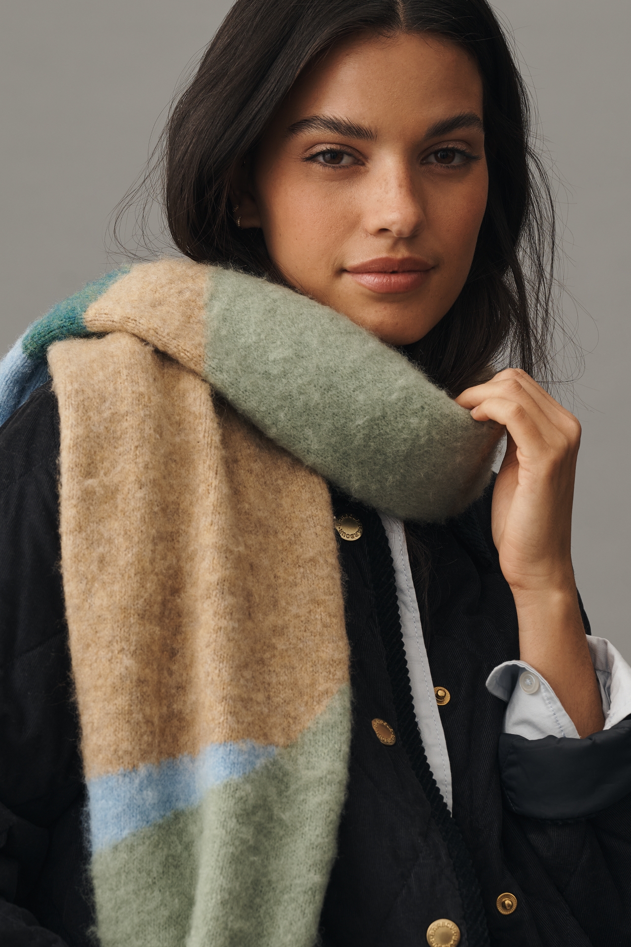 By Anthropologie Colorblock Knit Scarf