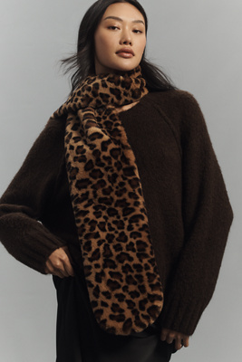 By Anthropologie Faux-Fur Leopard Scarf | Anthropologie