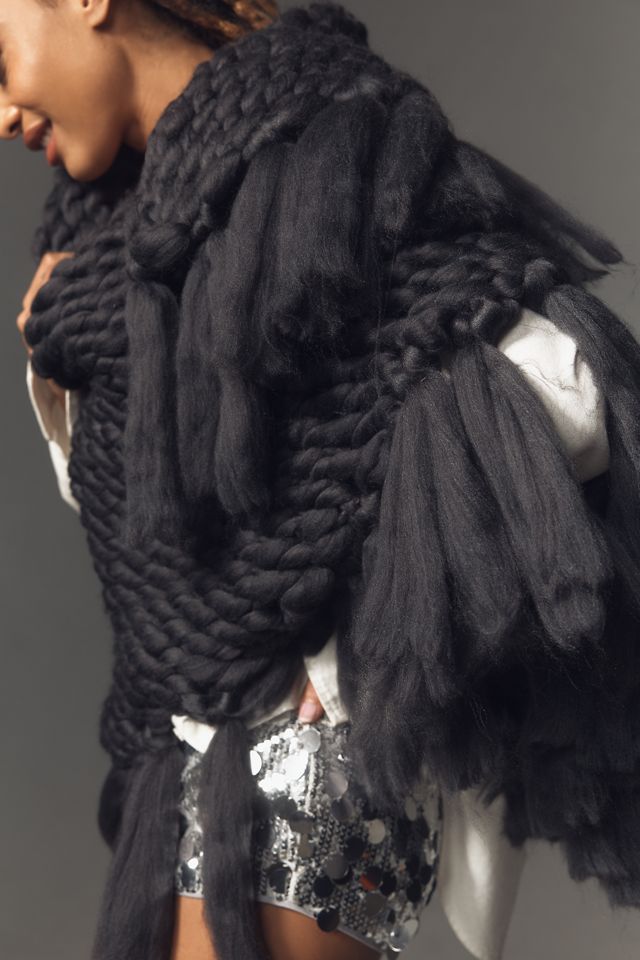 By Anthropologie Chunky Cable-Knit Scarf Wrap #2