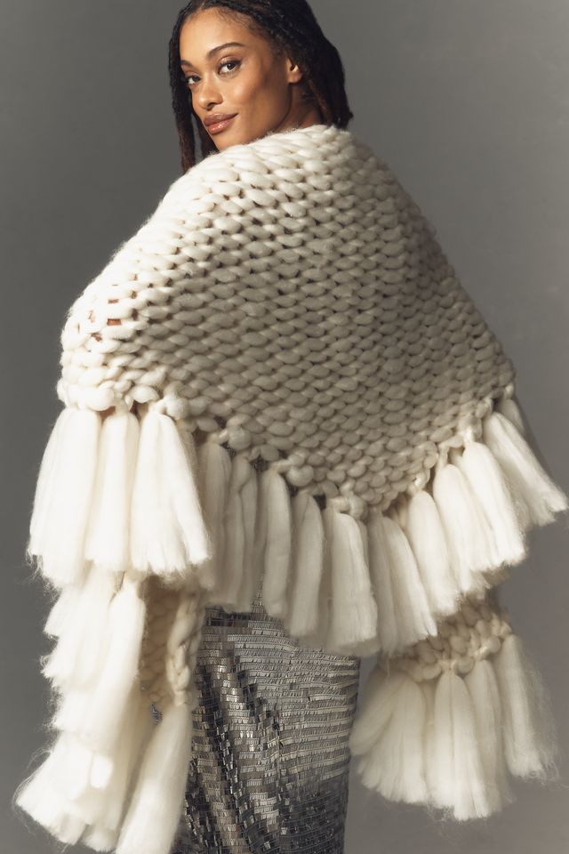By Anthropologie Chunky Cable-Knit Scarf Wrap #2
