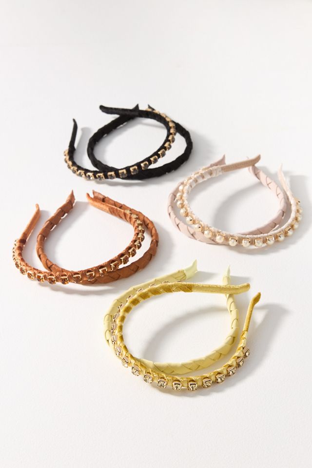 Embellished Leather Headbands, Set of 2 #4
