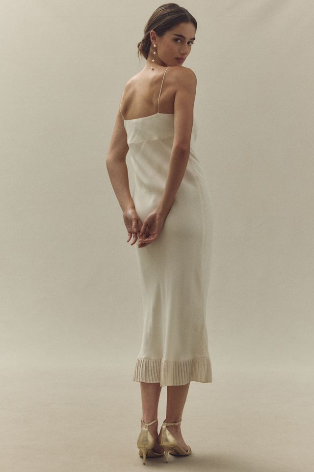 Reformation Suki Sleeveless Scoop-Neck Ruffle-Hem Midi Dress #1