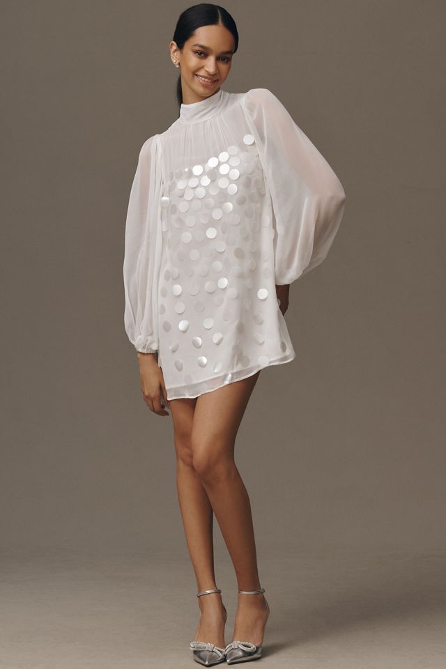 BHLDN High-Neck Sequin Paillette Mini Dress #2