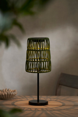 Terrain Solar Woven Shade Table Lamp