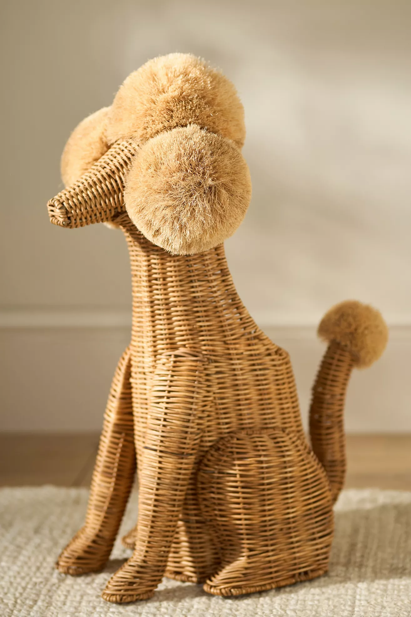 Poodle Dog Woven Wicker Basket - thumbnail 3