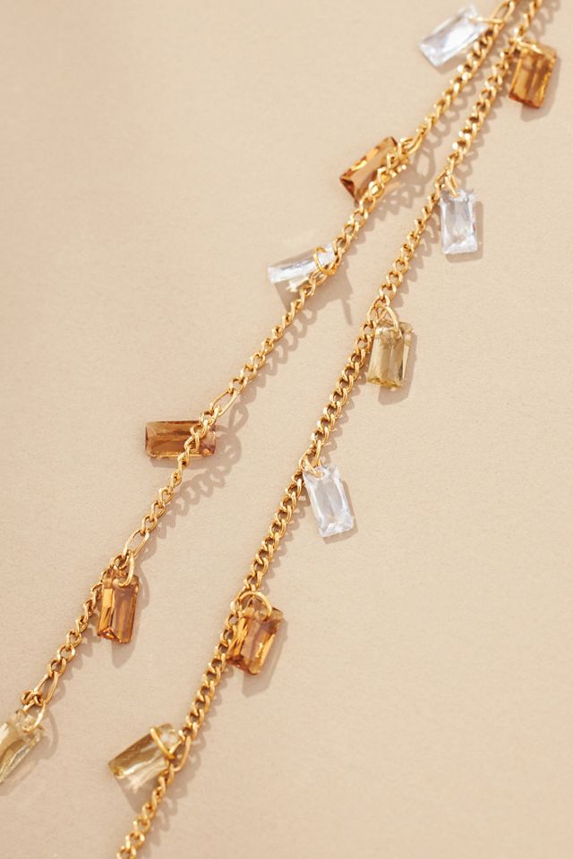 Beaded Baguette Dangle Earrings #1