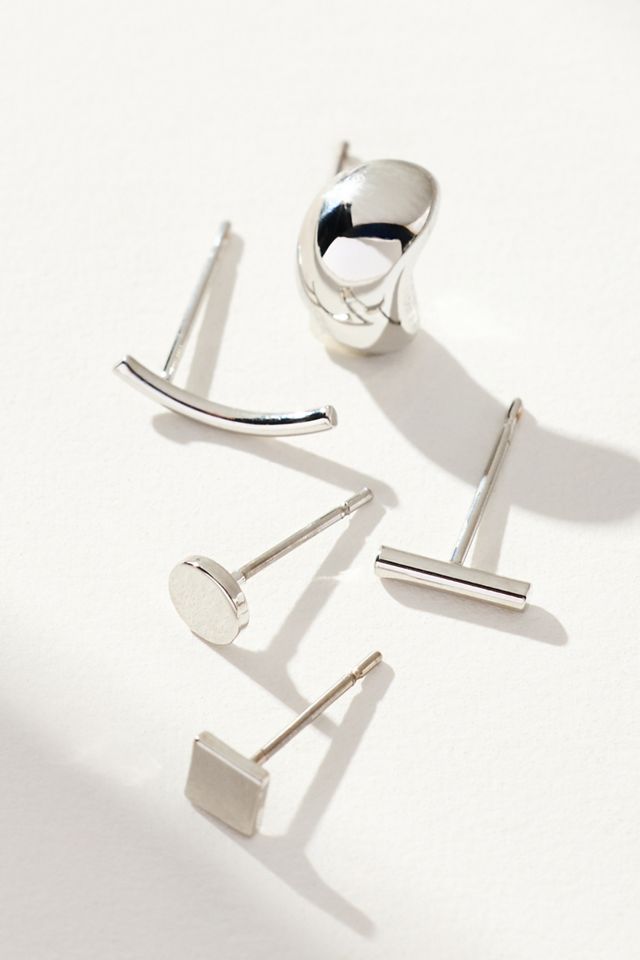Post & Huggie Earrings, Set of 5 #1