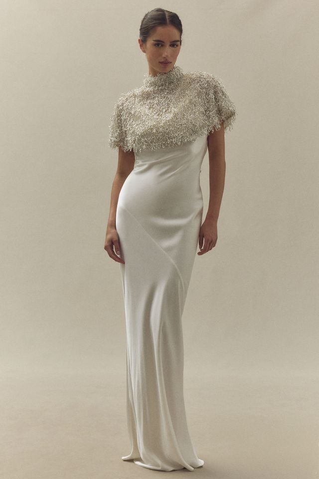 Unreal Fur Faux-Feather Cape Bon #2