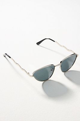 I-SEA Wavy Temple Cat-Eye Aviator Sunglasses