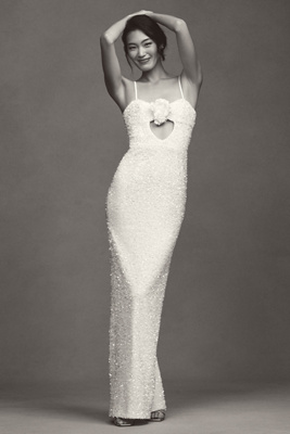 Helsi Lyla Sequin Cutout Gown In White