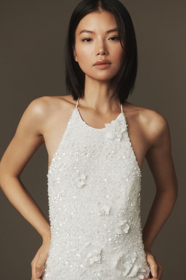 Helsi Brice Halter Sequin Column Maxi Dress #3