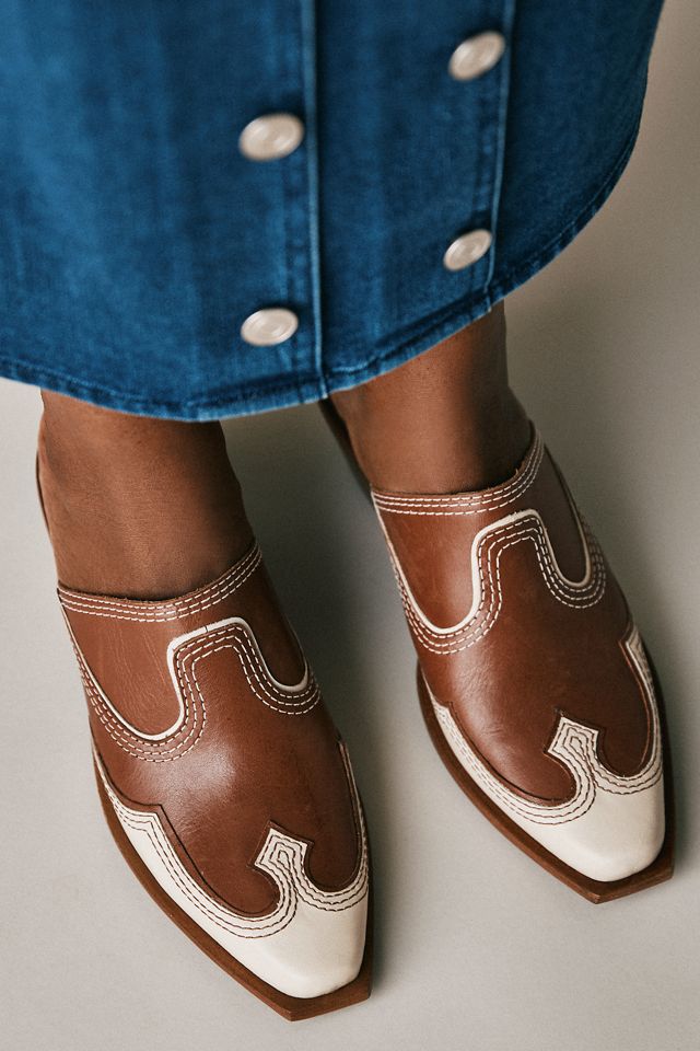 By Anthropologie Western Mule Heels #1