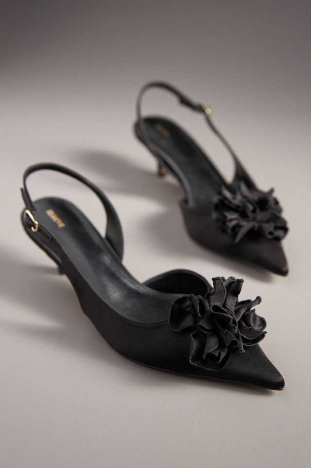 satin slingback heels