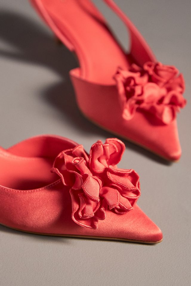 Maeve Floral Satin Slingback Heels #5