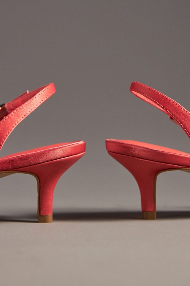 Maeve Floral Satin Slingback Heels #6