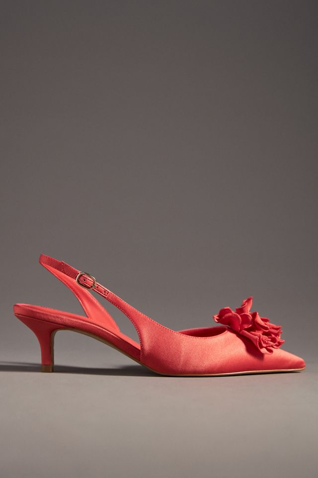 Maeve Floral Satin Slingback Heels #3