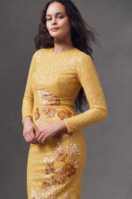 Anthropologie ★ Helsi Martine Floral Sequin Lace Midi Dress MARTINE – Helsi