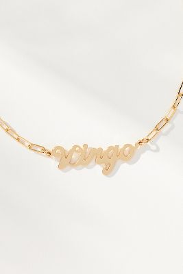 BY ANTHROPOLOGIE GOLD-PLATED ZODIAC NECKLACE 