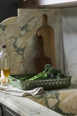 Amelie Latte Portuguese Stoneware Square Baking Dish