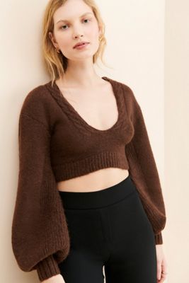For Love & Lemons Amelia Cropped Sweater