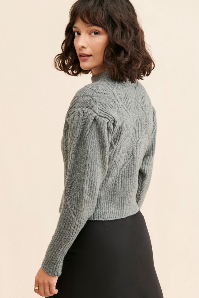 ASTR the Label Puff-Sleeve Turtleneck Knit Sweater #1